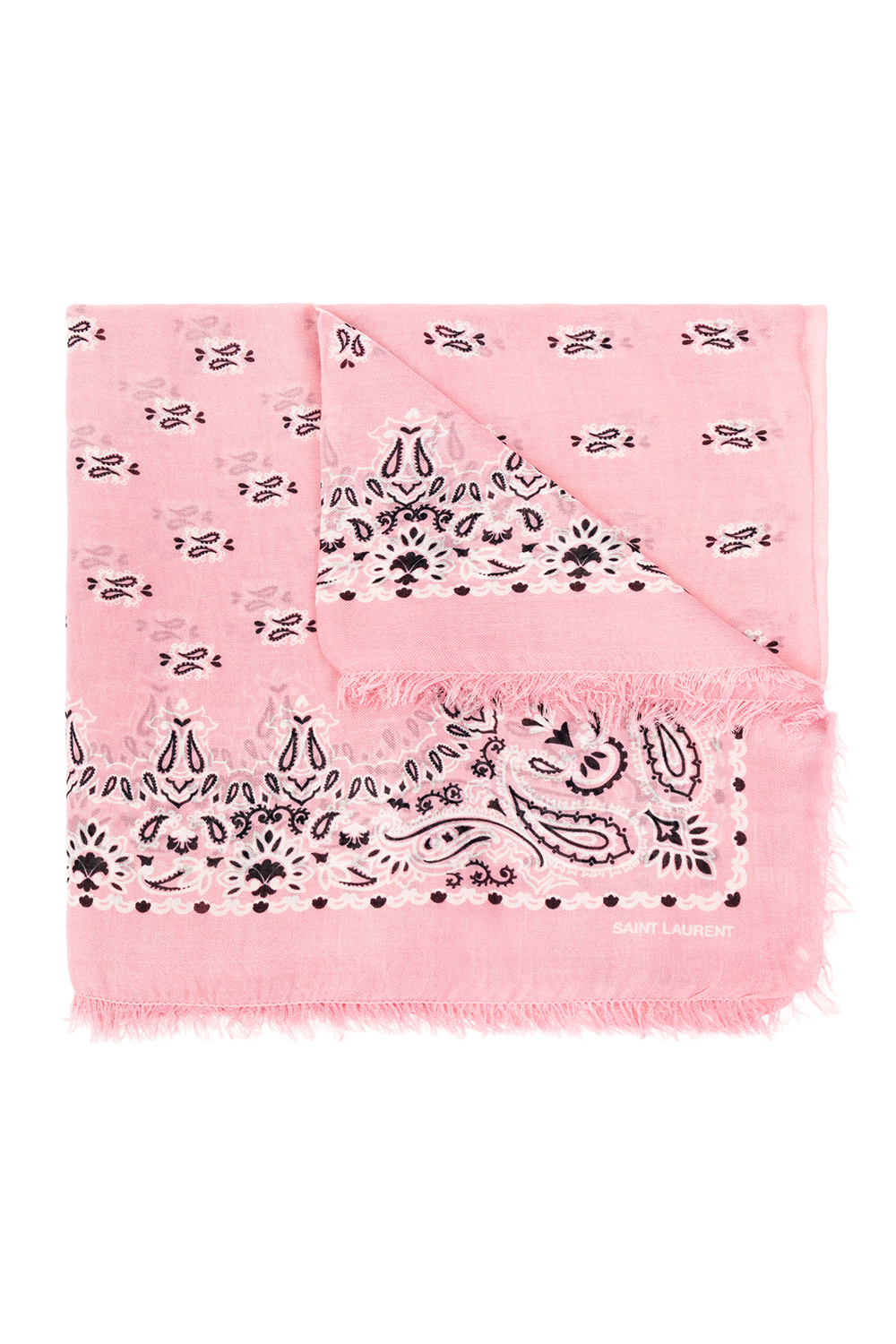 VIP【関税送料無料】希少 SAINT LAURENT SCARF Saint Laurent Paisley square silk twill scarf for Women
